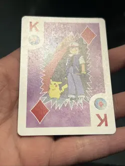 1999 BICYCLE POKEMON PLAYING CARD ASH AND PIKACHU KING OF DIAMONDS - Image 3