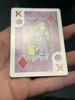1999 BICYCLE POKEMON PLAYING CARD ASH AND PIKACHU KING OF DIAMONDS - Image 4