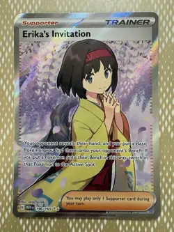 Pokemon Card TCG - Erika's Invitation 196 Full Art Ultra Rare SV 151 Near Mint - Image 1