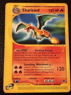 Authentic 2002 Expedition Charizard (40/165 Non-holo). Card Is Heavily Played - Image 1