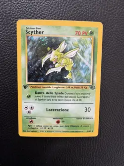 Pokemon Scyther 10/64 Jungle Holo Rare 1st Edition 70 NM Italian Card - Image 1