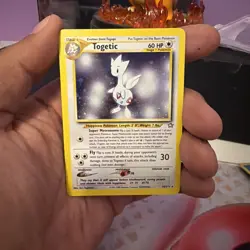 Pokemon TCG Togetic 16/111 Neo Genesis Unlimited SWIRL Holo Rare Card Ships Free - Image 1