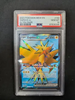 Pokemon TCG Zapdos ex Ultra Rare Card PSA 10 Gem Mint Scarlet Violet 151 192/165 - Image 1
