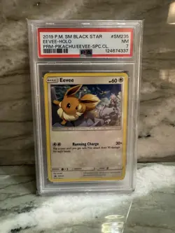 Pokemon TCG Eevee SM235 Sun Moon Black Star Promo Holo Card PSA 7 - Image 1