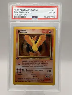 1999 Pokemon Mores Base Set Holo Card 12/62 Fossil, CGC Grade 4 - Image 1