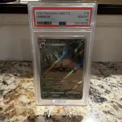 Pokemon TCG 2025 CBB2 CS Umbreon #15 PSA 10 Holo 110HP 80ATK Card Stock - Image 1