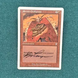 UNPLAYED SIGNED LP Orcish Oriflamme 7th Edition BEN THOMPSON EDH CUBE MTG MAGIC - Image 1