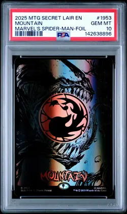 2025 MTG SECRET LAIR DROP MARVEL'S SPIDER-MAN #1953 MOUNTAIN PSA 10 - Image 1