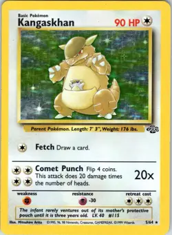 Pokemon TCG Kangaskhan Holo Rare Card 5/64 Jungle Set - Image 1