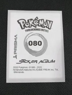 2022 POKEMON Prizma Sticker #080 Slowbro Gold Star Holo Peru US Seller - Image 2