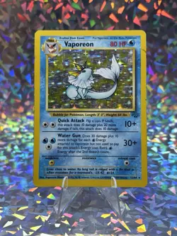 Pokemon TCG Vaporeon Jungle 12/64 Holo Unlimited Holo Rare HP - Image 1