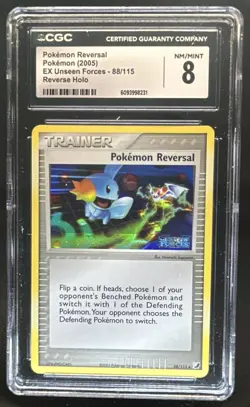 2005 Pokemon EX Unseen Forces Pokemon Reversal Reverse Holo #88/115 CGC 8 - Image 1