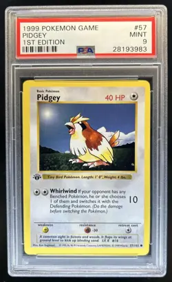1999 Pokemon 1st Edition Pidgey #57/102 PSA 9 - Image 1