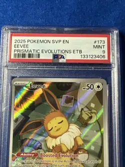 2025 Pokemon TCG Eevee SVP 173 Prismatic Evolutions Promo NM PSA 9 - Image 2