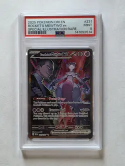 Pokemon 2025 Team Rocket's Mewtwo ex 231/182 SIR Destined Rivals PSA 9 🚀 - Image 1