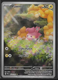 Pokemon Paldean Fates NM Pawmi 226/091 Shiny Illustration Rare - Image 1
