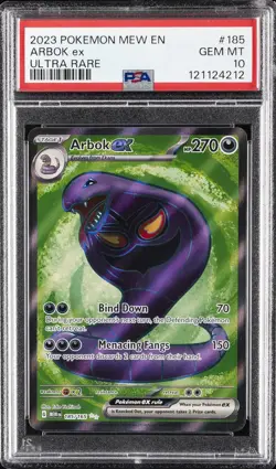 2023 POKEMON MEW EN-151 ULTRA RARE #185 ARBOK EX PSA 10 - Image 1