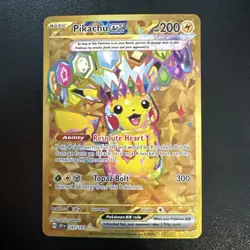 Pokemon TCG Pikachu EX Surging Sparks Holo Hyper Rare Gold 247/191 - Image 1