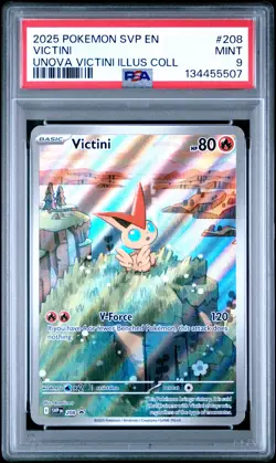 2025 POKEMON SVP EN-SV BLACK STAR PROMO #208 VICTINI PSA 9 - Image 1