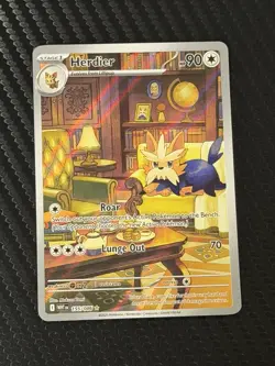 Pokemon TCG Herdier Illustration Rare Full Art 155/086 Sv: White Flare NM - Image 1
