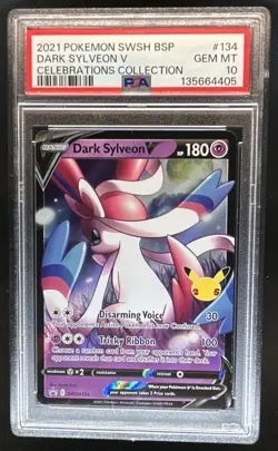 2019-2023 Pokemon SWSH Black Star Promos Dark Sylveon V Jumbo #SWSH134 PSA 10 - Image 1