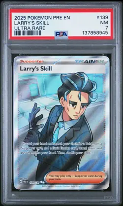 2025 POKEMON PRE EN-PRISMATIC EVOLUTIONS ULTRA RARE #139 LARRY'S SKILL PSA 7 - Image 1