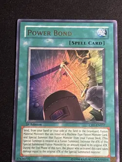 Power Bond CRV-EN037 1st Edition Yu-Gi-Oh Ultra Rare Card Near Mint NM - Image 1