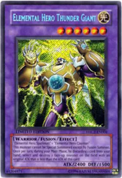 Yugioh! MP Elemental Hero Thunder Giant - EHC2-EN004 - Secret Rare - Limited Edi - Image 1