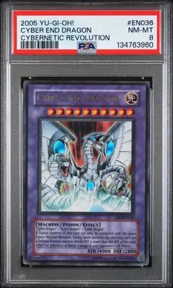 2005 Yu-Gi-Oh! Cyber End Dragon CRV-EN036 Ultra Rare PSA 8 - Image 1