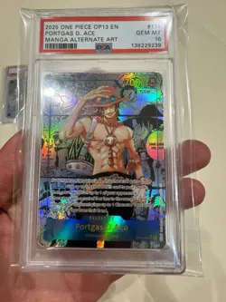 One Piece Portgas.D.Ace OP13-119 Carrying On His Will Foil Replica Psa 10 Proxy - Image 2
