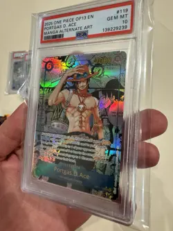 One Piece Portgas.D.Ace OP13-119 Carrying On His Will Foil Replica Psa 10 Proxy - Image 3