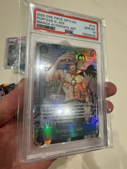 One Piece Portgas.D.Ace OP13-119 Carrying On His Will Foil Replica Psa 10 Proxy - Image 4