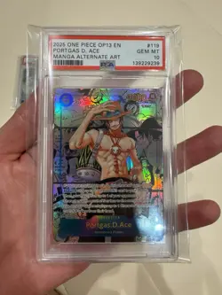 One Piece Portgas.D.Ace OP13-119 Carrying On His Will Foil Replica Psa 10 Proxy - Image 5