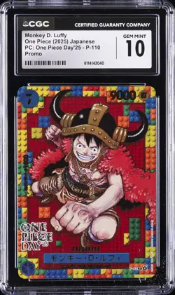 2025 ONE PIECE JPN PC: ONE PIECE DAY'25 PROMO MONKEY D. LUFFY CGC 10 GEM MINT - Image 1