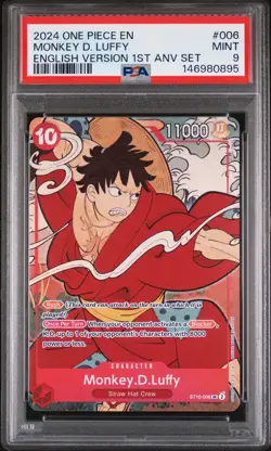 2024 ONE PIECE ENGLISH VERSION 1ST ANNIVERSARY SET #006 MONKEY D. LUFFY PSA 9 - Image 1