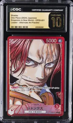 2024 ONE PIECE JPN EMPERORS IN NEW WORLD LEADER ALT ART SHANKS CGC 10 PRISTINE - Image 1