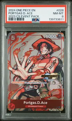 2024 ONE PIECE CHAMP 2023 EVENT PACK #028 PORTGAS D. ACE PSA 8 - Image 1