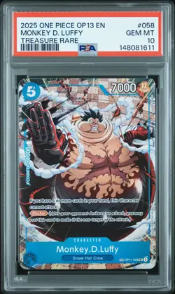 2025 ONE PIECE OP13-CARRYING ON HIS WILL TREASURE RARE MONKEY D. LUFFY PSA 10 - Image 1