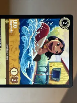 Disney Lorcana TCG Azurite Sea Lilo Escape Artist 2/204 Super Rare Regular Card - Image 2