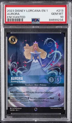 2023 DISNEY LORCANA EN 1-THE FIRST CHAPTER ENCHANTED #213 AURORA PSA 10 - Image 1