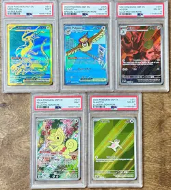 PSA Graded Pokemon Card Lot 5 Miraidon HR Pidgeot SIR Scizor IR Kecleon Slakoth - Image 1