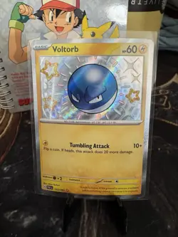 Scarlet & Violet Voltorb 133/091 Pokemon Card Paldean Fates Shiny Rare Card NM - Image 2