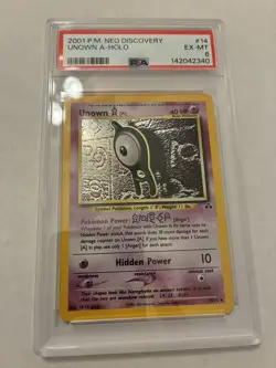 PSA 6 EX-MT Unown A Neo Discovery Holo Rare Pokemon Card 14/75 - Image 1