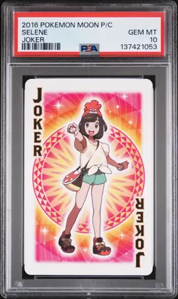 2016 POKEMON MOON PLAYING CARDS JOKER SELENE PSA 10 - Image 1