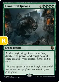 MTG Unnatural Growth Midnight Hunt Rare Enchantment NM - Image 1