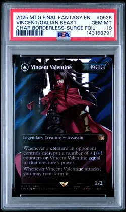 2025 MTG FINAL FANTASY BORDERLESS-SURGE GALIAN BEAST/VINCENT VALENTINE PSA 10 - Image 1