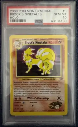 PSA 10 - Ninetales - Unlimited - Holo - 3/132 - Pokemon Gym Challenge - Image 1