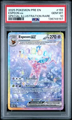 2025 POKEMON PRISMATIC EVOLUTIONS SPECIAL ILLUSTRATION RARE ESPEON EX PSA 10 - Image 1