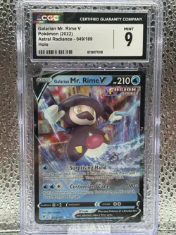 Pokemon TCG Galarian Mr. Rime V Astral Radiance 049/189 CGC 9 Ultra Rare Holo - Image 1