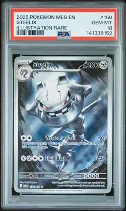 2025 POKEMON MEG EN-MEGA EVOLUTION ILLUSTRATION RARE #150 STEELIX PSA 10 - Image 1